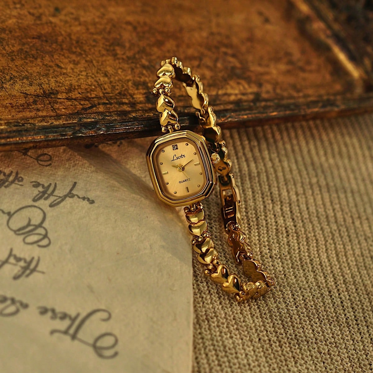 Lady in Waiting - Only Time Will Tell Collection Gold Tone Vintage Watch