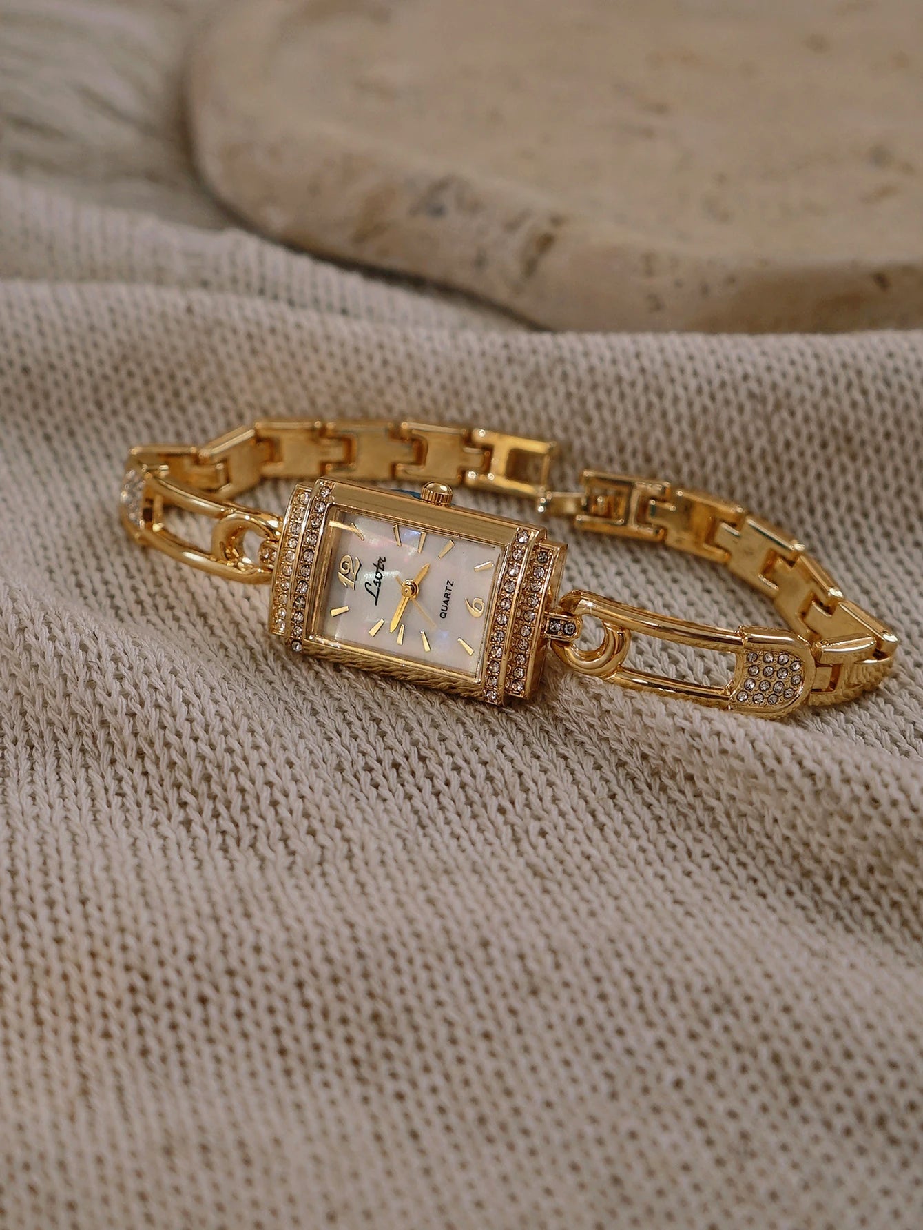 The Grace Watch - Vintage Inspired Crystal Rectangle Bracelet Watch