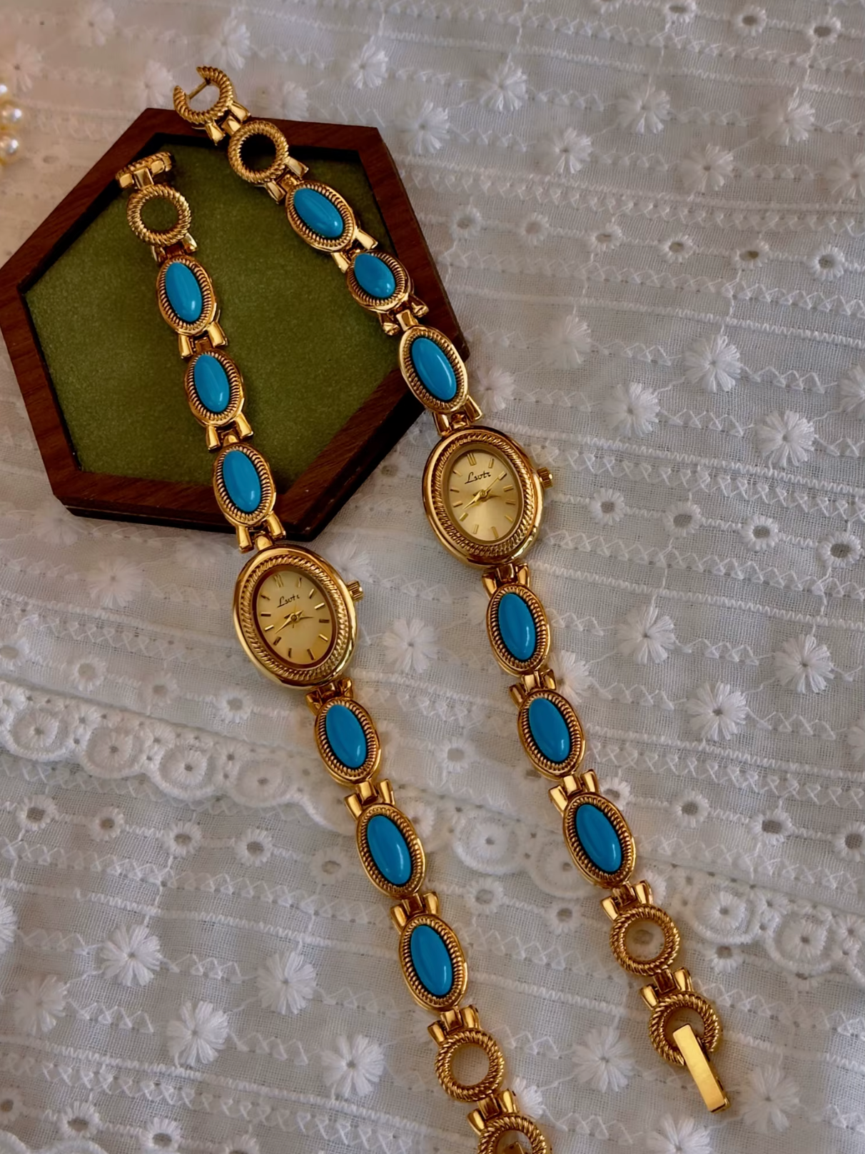 The Royal Blue β Oval Gold Vintage Inspired Elegant Watch