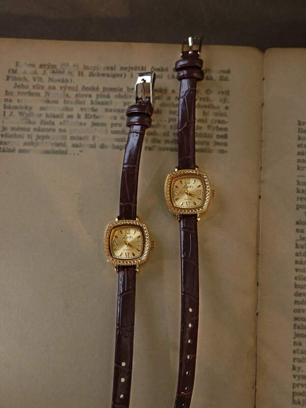 The Verona Watch - Vintage Inspired Brown Leather Gold Watch