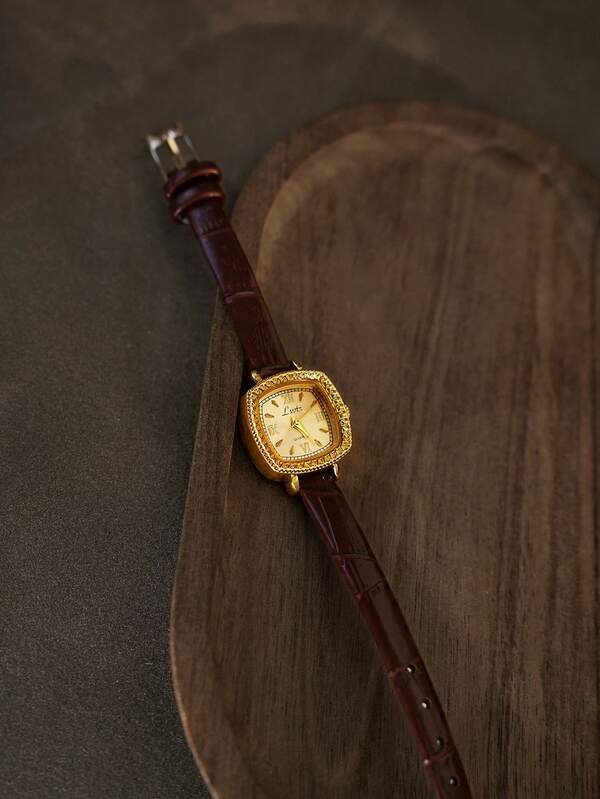 The Verona Watch - Vintage Inspired Brown Leather Gold Watch