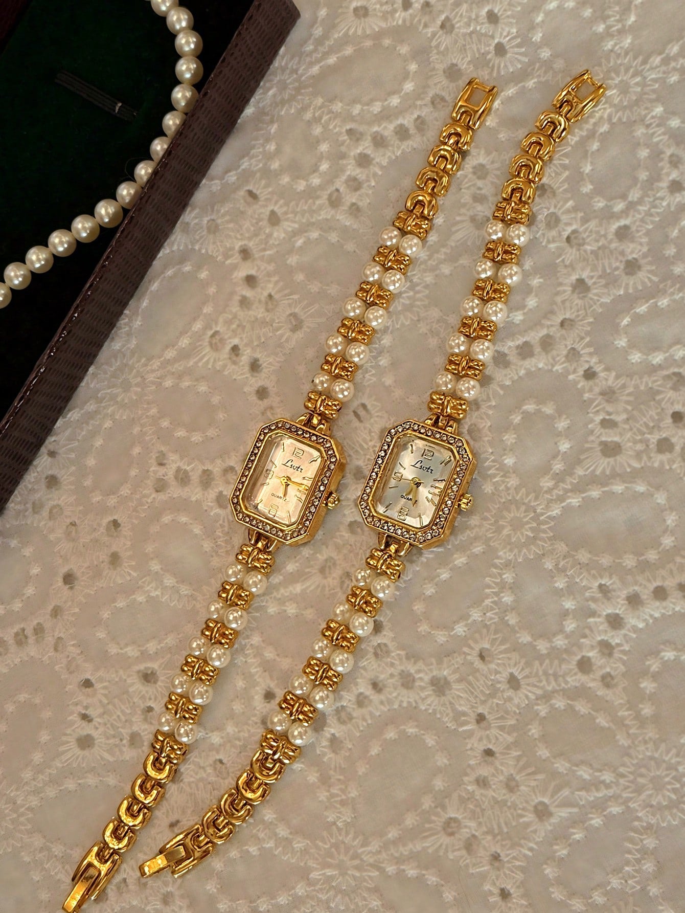 Lumière Pearl — French-Inspired Gold Dainty Bracelet Watch