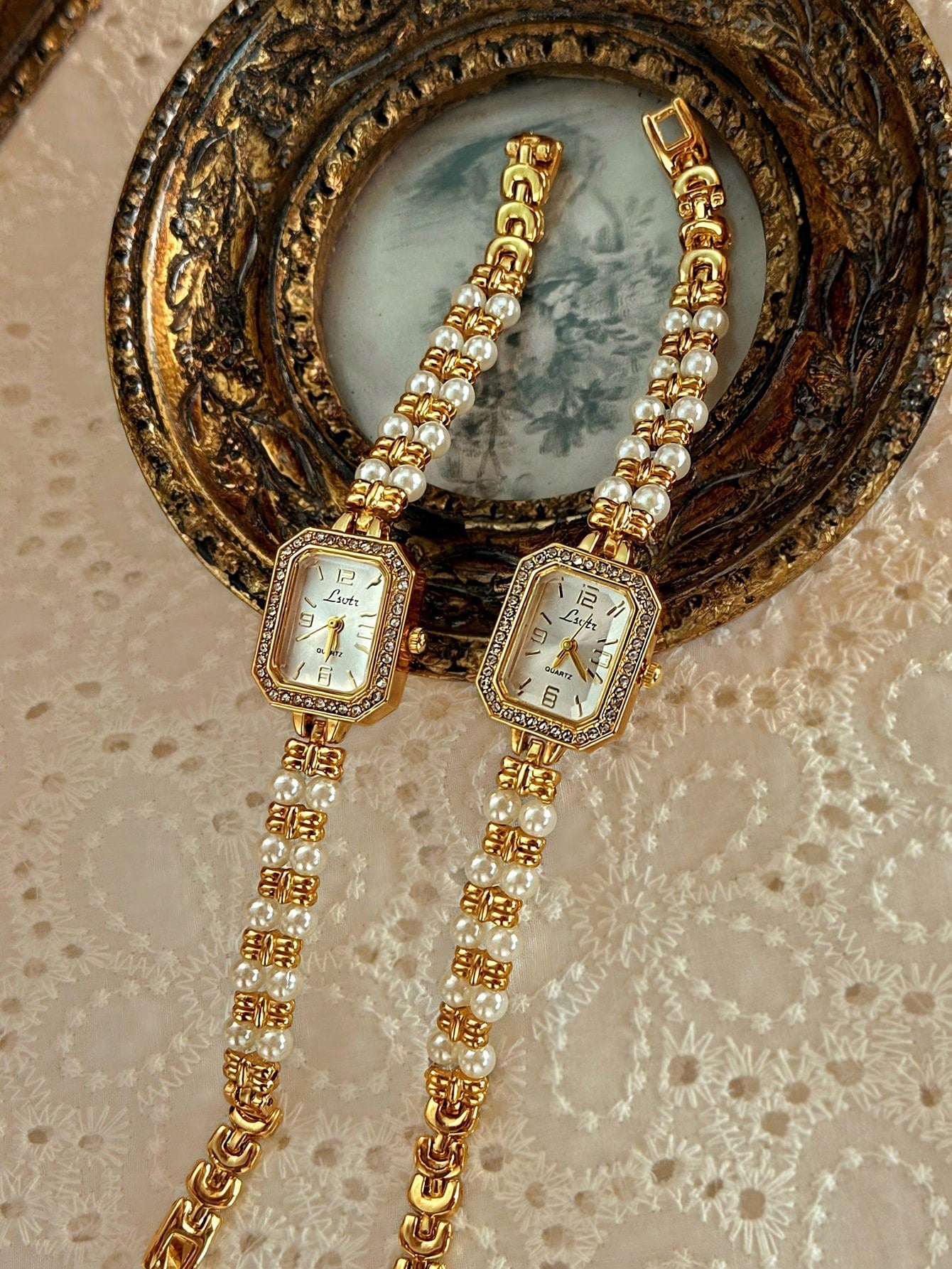 Lumière Pearl — French-Inspired Gold Dainty Bracelet Watch