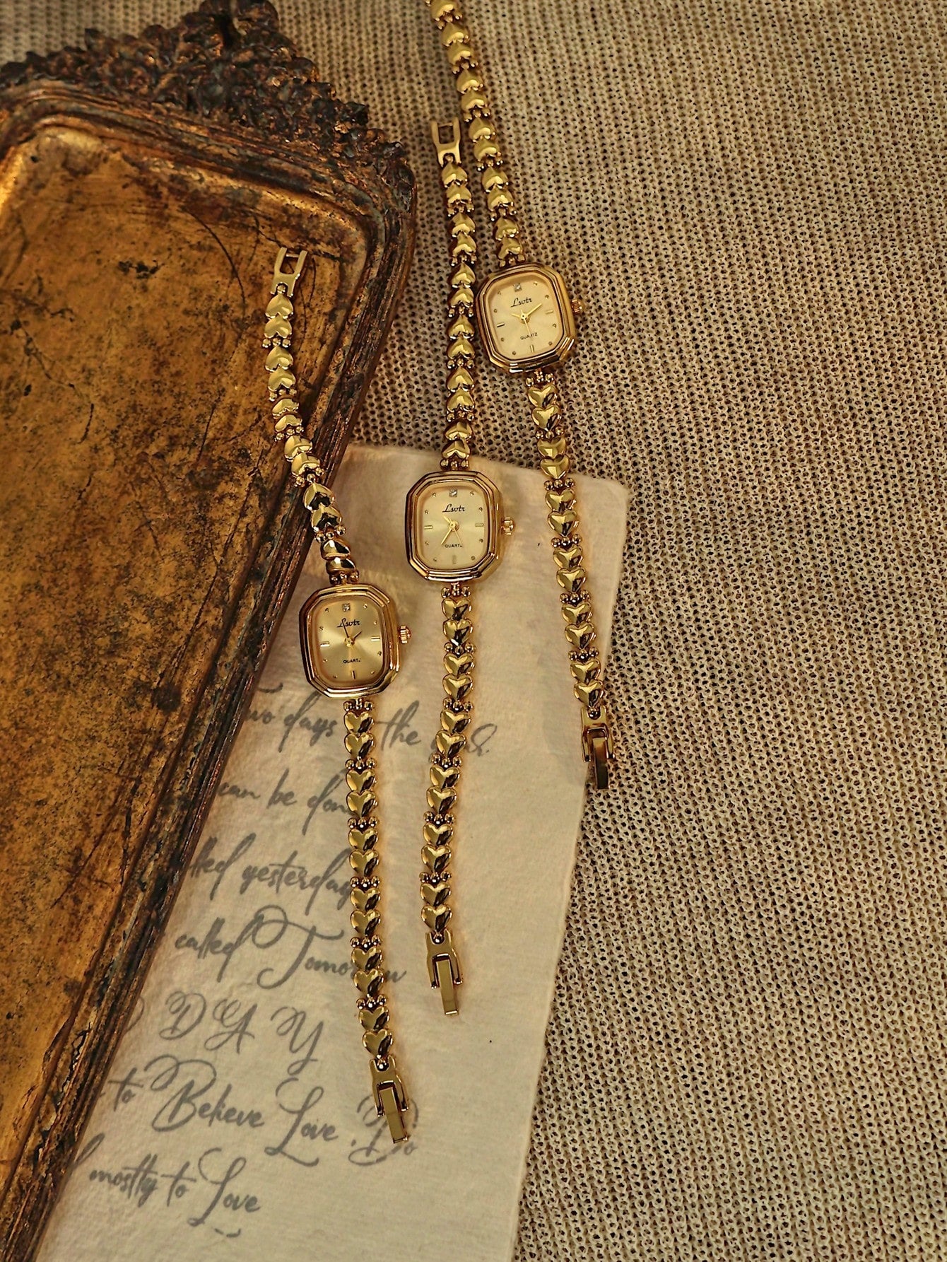 Lady in Waiting - Only Time Will Tell Collection Gold Tone Vintage Watch