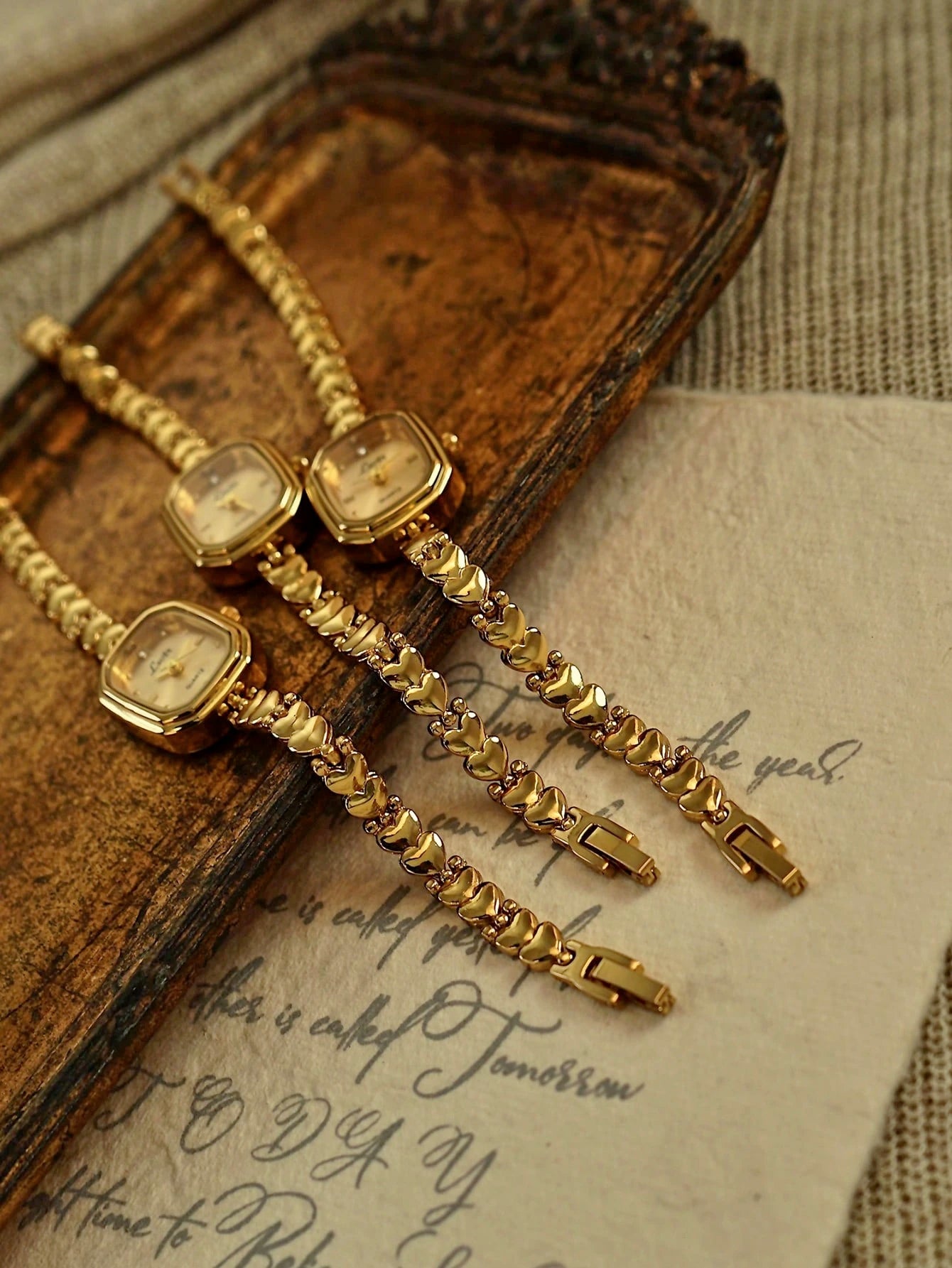 Lady in Waiting - Only Time Will Tell Collection Gold Tone Vintage Watch