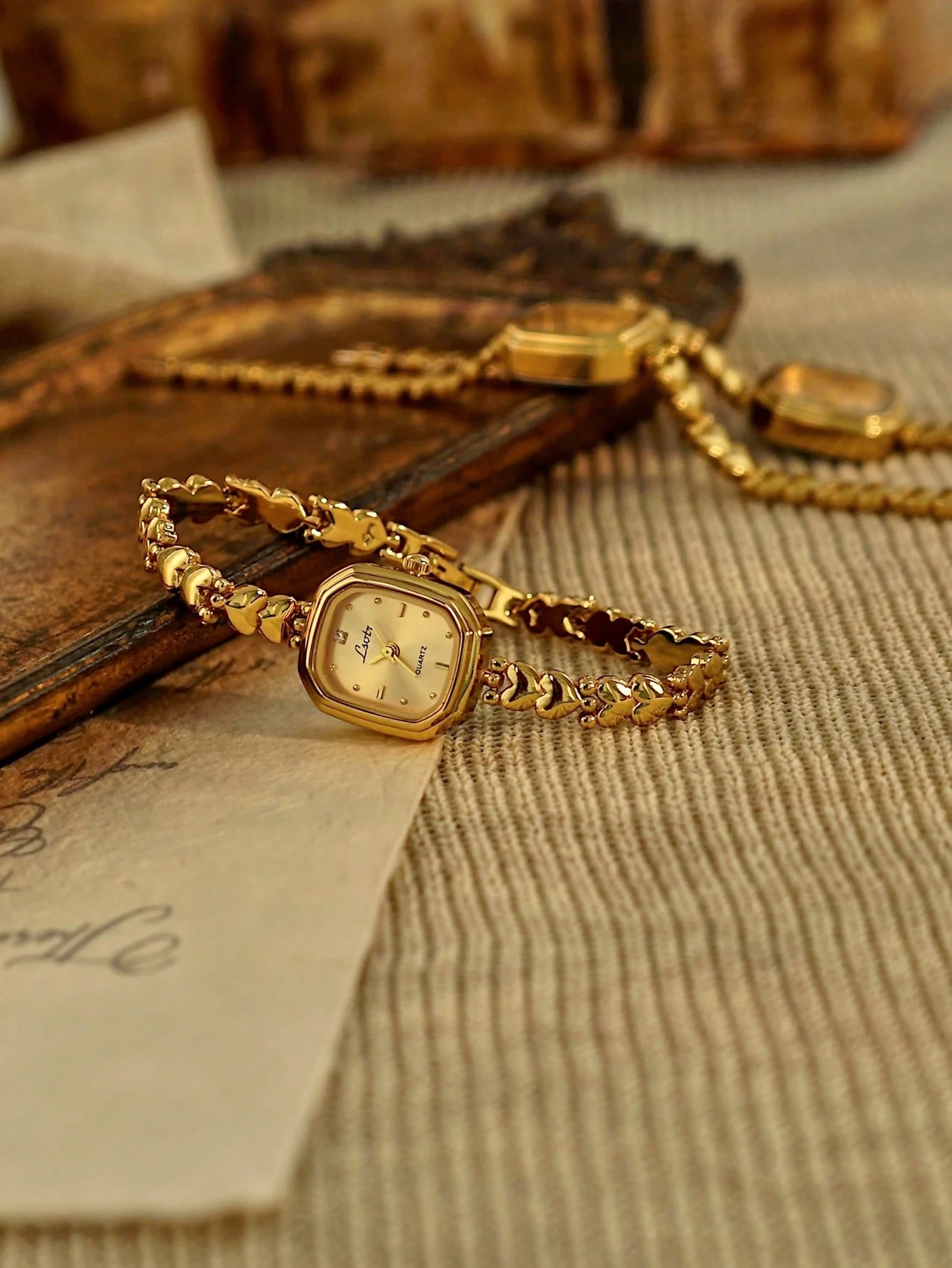 Lady in Waiting - Only Time Will Tell Collection Gold Tone Vintage Watch