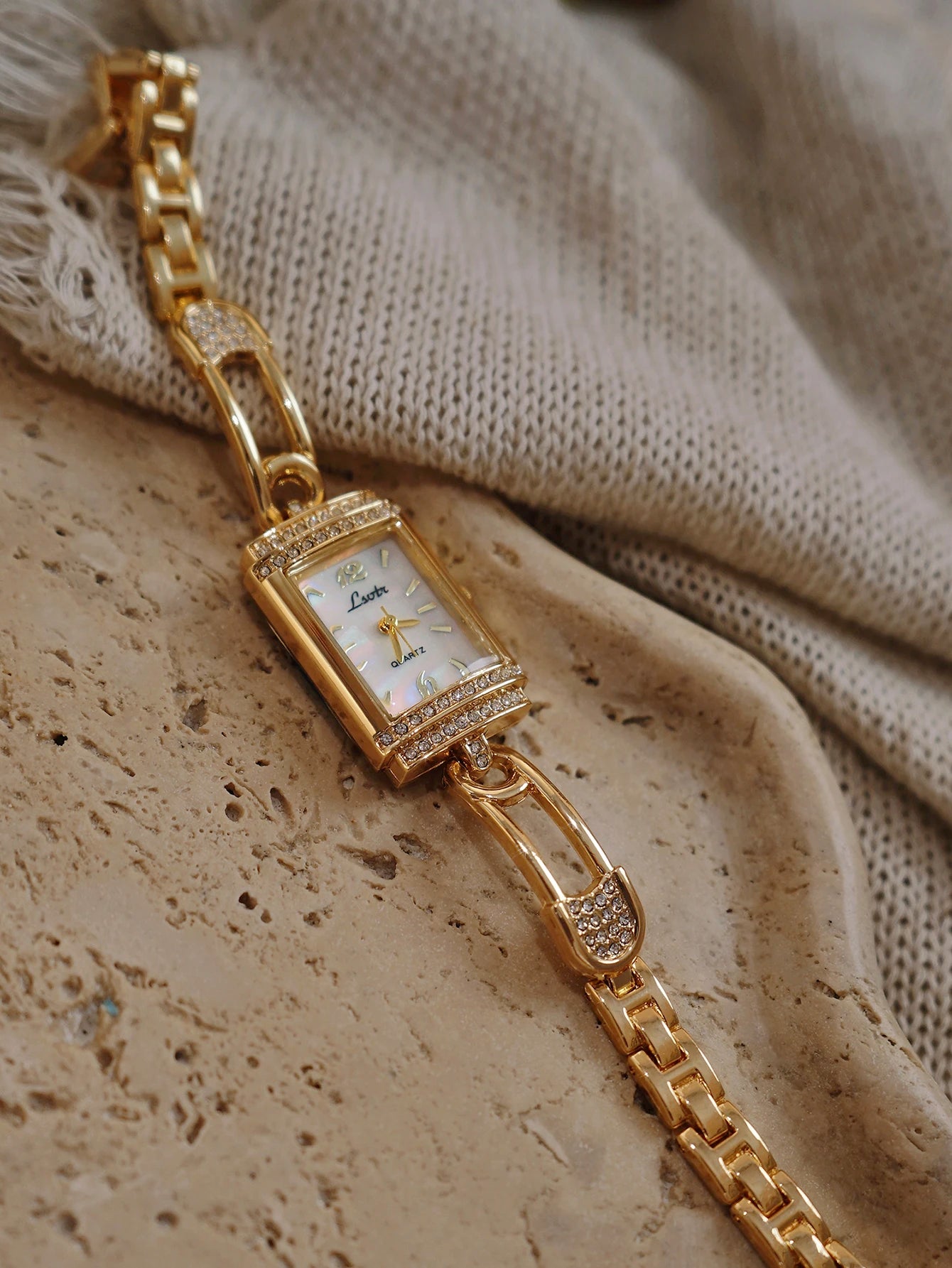 The Grace Watch - Vintage Inspired Crystal Rectangle Bracelet Watch