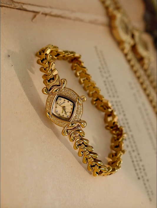 Gold French Vintage Style Unique Dainty Elegant Women’s Wrist Watch