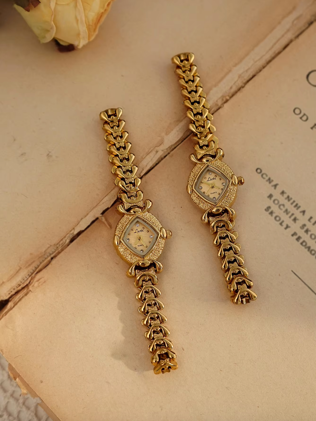 Gold French Vintage Style Unique Dainty Elegant Women’s Wrist Watch