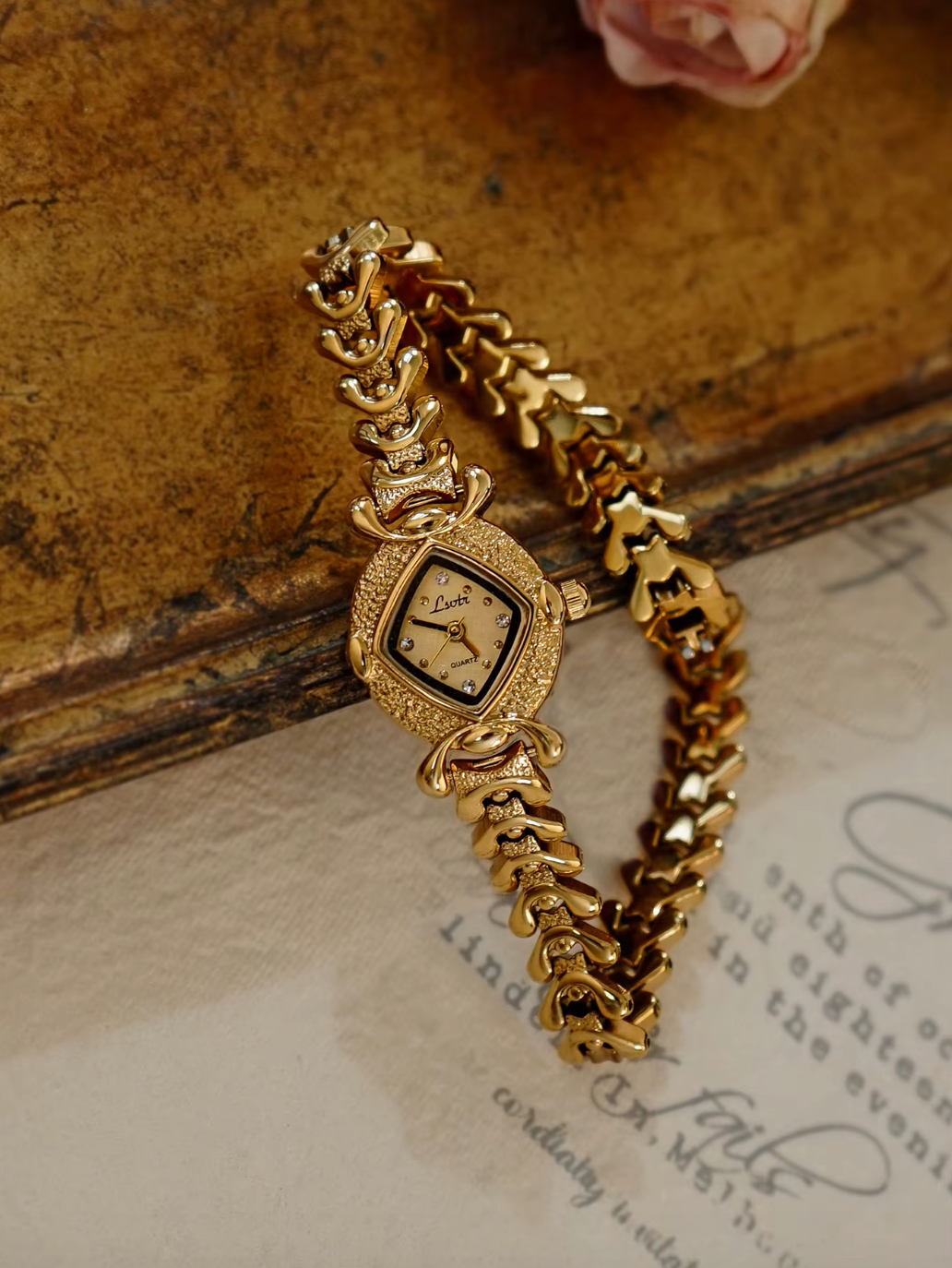 Gold French Vintage Style Unique Dainty Elegant Women’s Wrist Watch