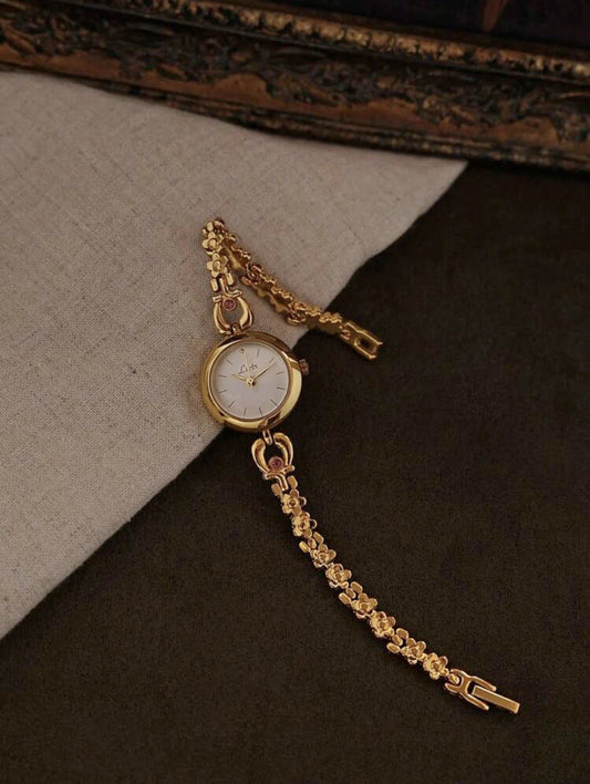 Fleur d’Or – Vintage Floral Bracelet Watch