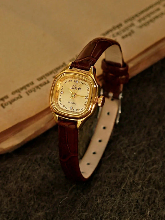 Café Doré - Vintage Gold Faux Leather Women’s Watch