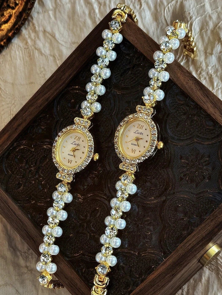 The Pearl Edit – Oval Gold Vintage Inspired Elegant Watch