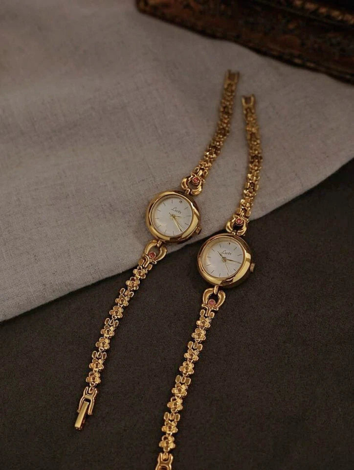 Fleur d’Or – Vintage Floral Bracelet Watch