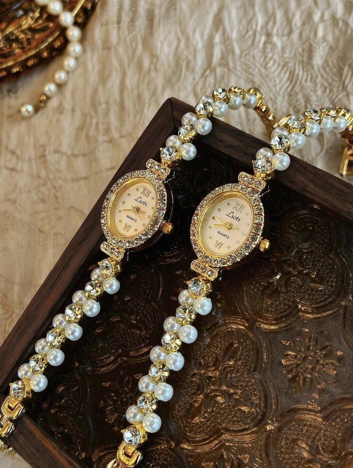 The Pearl Edit – Oval Gold Vintage Inspired Elegant Watch