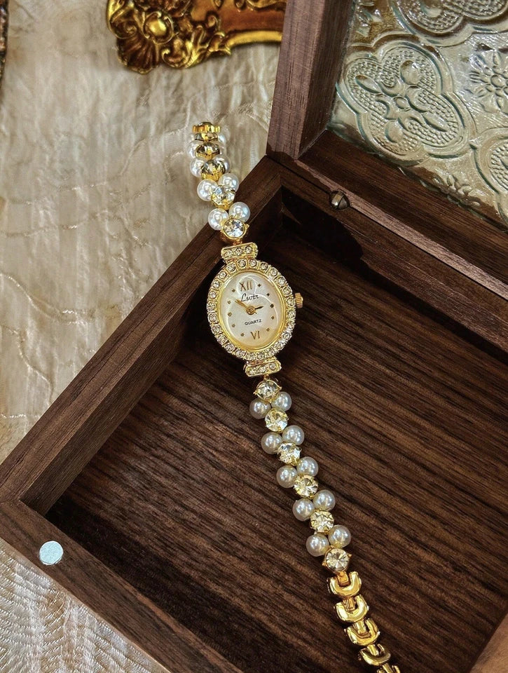 The Pearl Edit – Oval Gold Vintage Inspired Elegant Watch