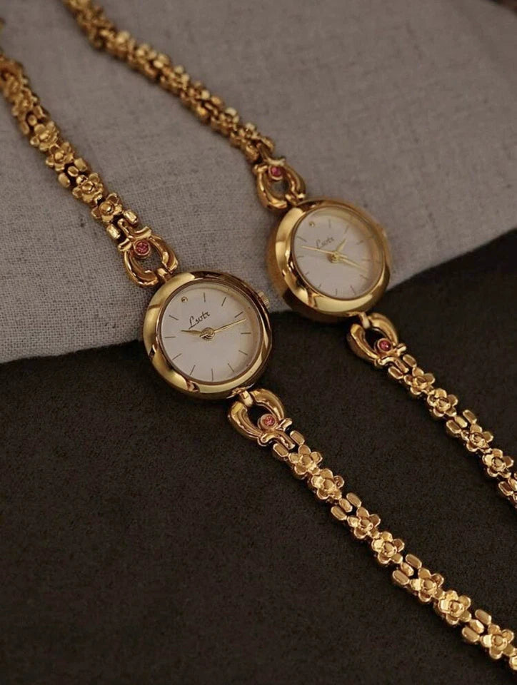 Fleur d’Or – Vintage Floral Bracelet Watch
