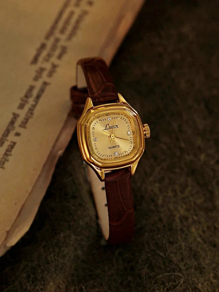 Café Doré - Vintage Gold Faux Leather Women’s Watch