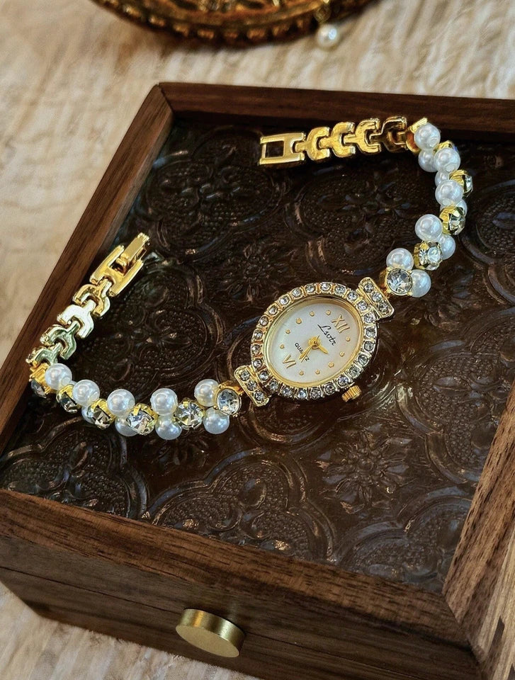 The Pearl Edit – Oval Gold Vintage Inspired Elegant Watch